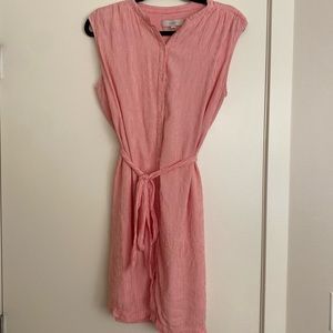 The Loft Red Striped Tie Dress